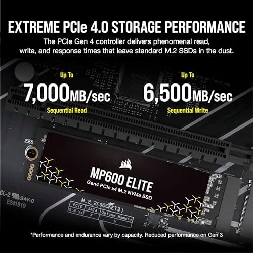 Corsair MP600 ELITE 4TB M.2-2280 SSD PCIe 4.0 X4 NVMe image