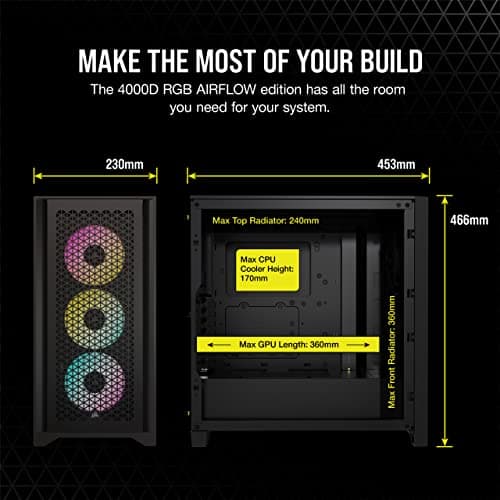 Corsair iCUE 4000D RGB AIRFLOW Mid-Tower ATX Case - Black image