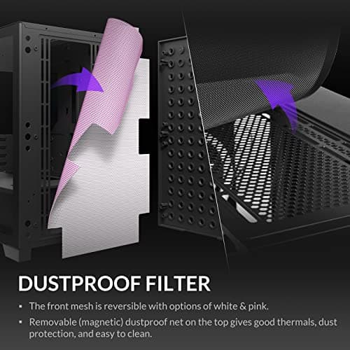 Azza Elise MicroATX Mid Tower Black / Pink Tempered Glass Side Panel image