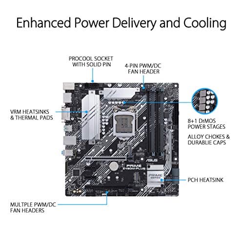 ASUS Prime Z490M-PLUS LGA 1200 Micro-ATX Motherboard image