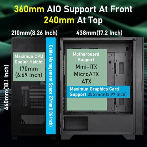 BitFenix FLOW ATX Mid Tower Black Tempered Glass Side Panel image