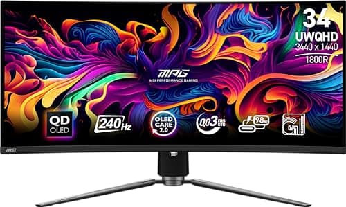 MSI MPG 341CQPX 34" 3440x1440 240Hz QD-OLED Curved Monitor main image