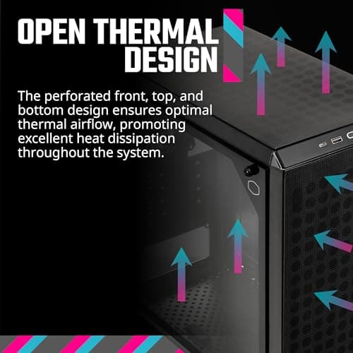 Cooler Master Q300L V2 MicroATX Mini Tower Black Tempered Glass Side Panel image