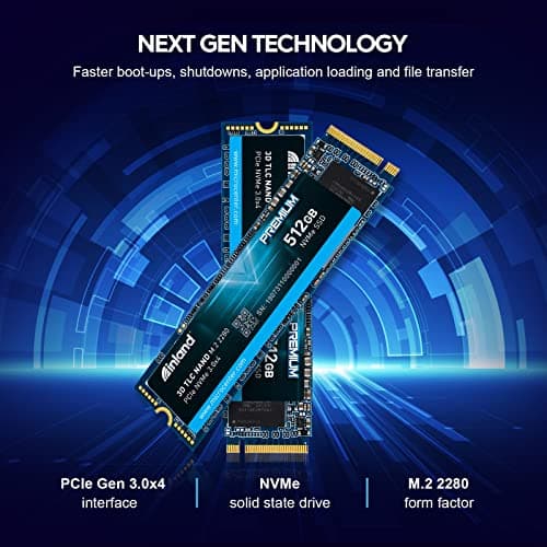 Inland Premium 512GB SSD M.2 2280 PCIe NVMe 3.0 x4 3D NAND Internal Solid State Drive, High-Speed Read/Write Speed up to 3100 MBps and 1900 MBps, NVMe 1.3 & PCIe 3.1 Compatible image