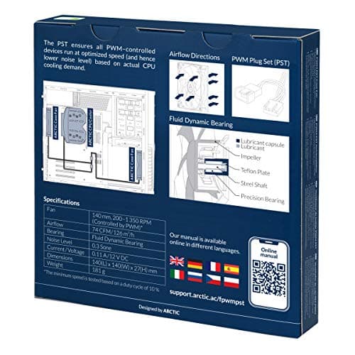 ARCTIC F 140mm Black PWM PST 5-Pack image