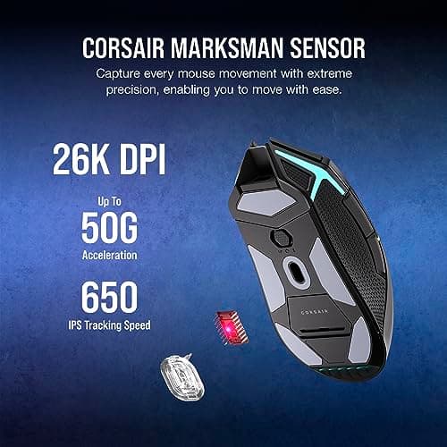 Corsair NIGHTSABRE RGB Wireless/Bluetooth/Wired Optical Gaming Mouse image