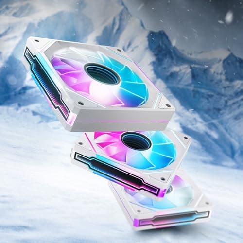 AsiaHorse AMICI-5GT RGB PC Fans, Infinity Mirror ARGB Fans 120mm White Pack of 3 image