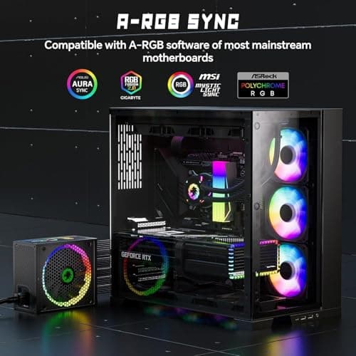 GameMax RGB Rainbow Black 550W Fully Modular 80+ Gold Certified image