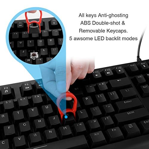 Velocifire VM01 Mechanical Keyboard 104-Key Full Size with Brown Switches LED Illuminated Backlit Anti-ghosting Keys for Copywriter, Gamer and Programmer image