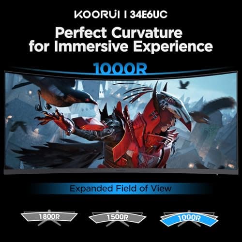KOORUI 34E6UC 34" 3440x1440 165Hz VA Curved Monitor image