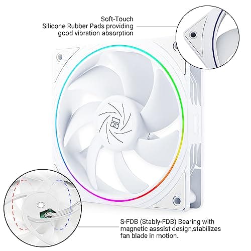 Thermalright TL-S12W 120mm White 47.6 CFM PWM Addressable RGB 1-Pack image