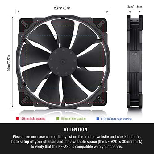 Noctua A20 chromax.black.swap 200mm Black / Multicolor PWM image