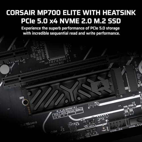 Corsair MP700 Elite w/Heatsink 2TB SSD M.2-2280 PCIe 5.0 x4 NVMe image