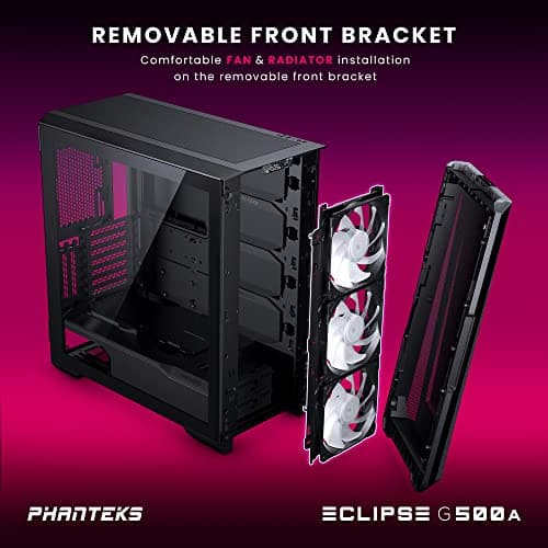 Phanteks ECLIPSE G500A ATX Mid Tower Black Tempered Glass Side Panel DRGB image