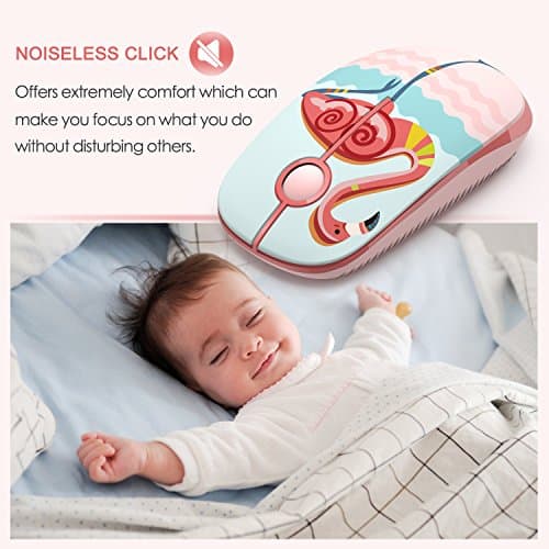 Jelly Comb 2.4G Slim Wireless Mouse with Nano Receiver, Less Noise, Portable Mobile Optical Mice for Notebook, PC, Laptop, Computer, MacBook (Flamingo) image