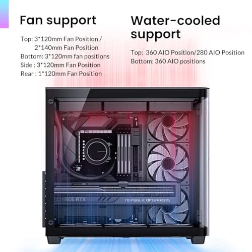 Jonsbo TK-3 ATX Mid Tower Black Tempered Glass Side Panel, USB 3.2 Gen 2 Type-C, USB 3.2 Gen 1 Type-A image