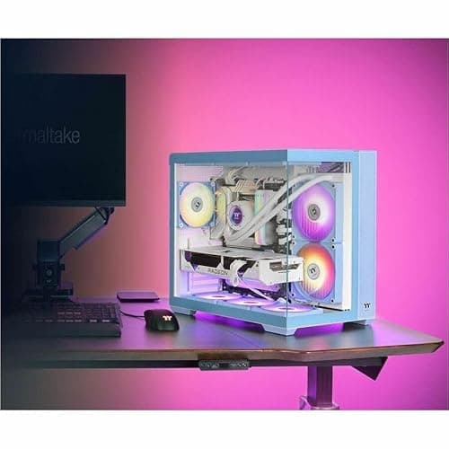 Thermaltake View 380 ARGB ATX Mid Tower Blue with Tinted Tempered Glass Side Panel and USB 3.2 Gen 2 Type-C / USB 3.2 Gen 1 Type-A image