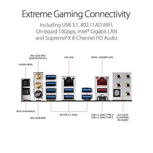 ASUS ROG RAMPAGE VI EXTREME LGA2066 DDR4 M.2 U.2 X299 EATX Motherboard with onboard 802.11AD WiGig Wi-Fi USB 3.1 image
