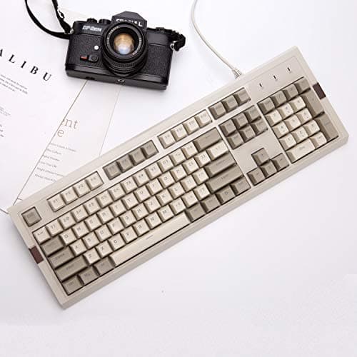 Ajazz AK510 Retro Mechanical Gaming Keyboard - PBT SP Spherical Keycaps - Classic Grey-White Matching - RGB Backlight - Brown Switches image