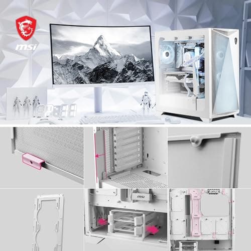 MSI MPG GUNGNIR 300R AIRFLOW ATX Mid Tower White with Tempered Glass Side Panel and USB 3.2 Gen 2x2 Type-C / USB 3.2 Gen 1 Type-A image