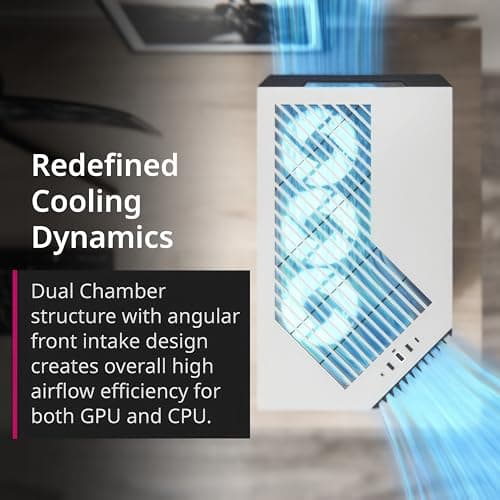 APNX V1 ATX Mid Tower White Tempered Glass Side Panel Front USB-C/USB-A image