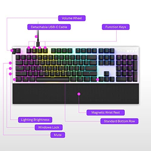 NZXT Function RGB Wired Gateron Red Gaming Keyboard image