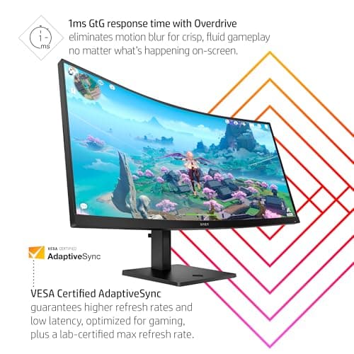 HP OMEN 34c 34" 3440x1440 165Hz VA Curved Monitor image