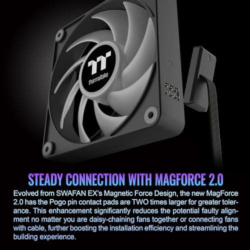 Thermaltake CT140 EX 140mm Black Addressable RGB Sync PWM 90.3 CFM 3-Pack image