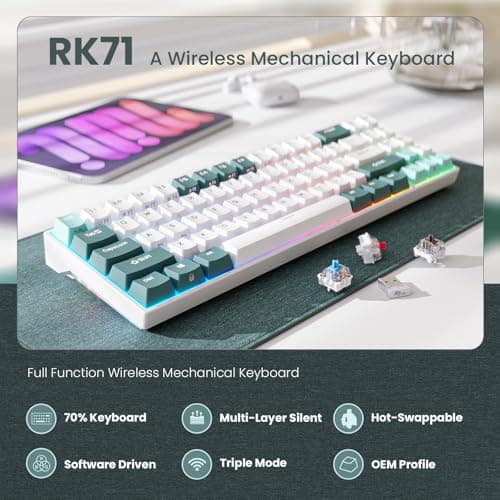 RK Royal Kludge RK71 Mechanical Gaming Keyboard RGB Bluetooth image