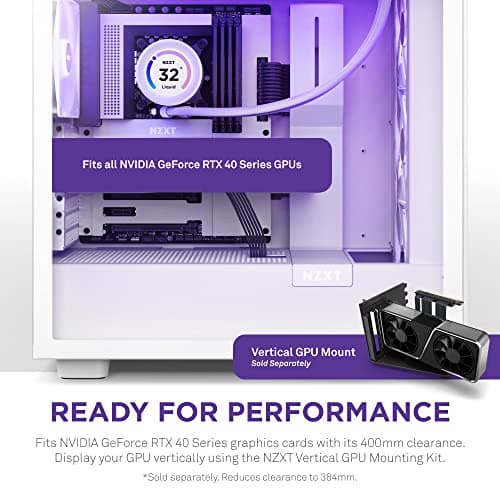 NZXT H7 Flow RGB (2023) ATX Mid Tower White Tempered Glass image