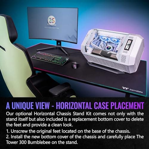 Thermaltake The Tower 300 MicroATX Mini Tower Tempered Glass Side Panel - Bumblebee image