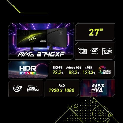 MSI MAG 274CXF 27" 1080p 280Hz VA Monitor Curved image
