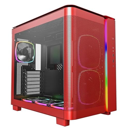 Montech KING 95 PRO ATX Mid Tower Red / Black Tempered Glass Side Panel with USB 3.2 Gen 2 Type-C and USB 3.2 Gen 1 Type-A image