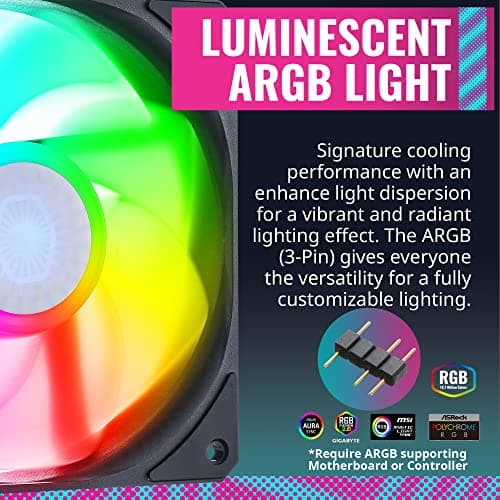 Cooler Master SickleFlow 120mm Black / White ARGB PWM 62 CFM 1-Pack image