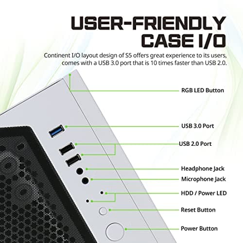 Zalman S5 ATX Mid Tower White / Black Tempered Glass image