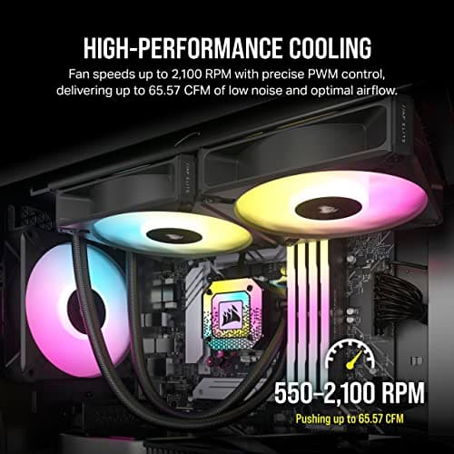 Corsair iCUE AF120 RGB ELITE 120mm Black Addressable RGB PWM 3-Pack image