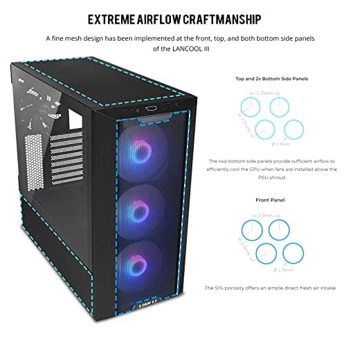 Lian Li LANCOOL III ATX Mid Tower Black RGB Tempered Glass Side Panel image