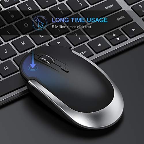 Rechargeable Wireless Keyboard Mouse Combo, Jelly Comb 2.4GHz Ultra Slim Compact Full Size Wireless Keyboard Mouse for Laptop, PC, Desktop Computer, Windows OS image