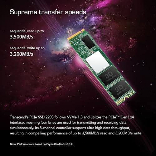 Transcend 220S 1TB M.2-2280 SSD PCIe 3.0 x4 NVMe image
