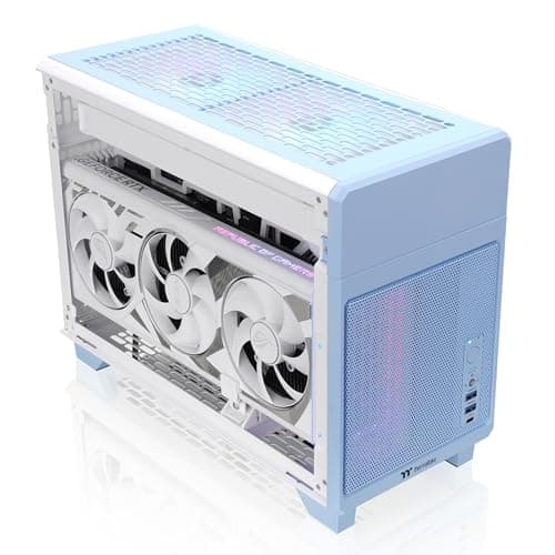 Thermaltake TR100 Mini-ITX Desktop Blue / White Mesh Side Panel, USB 3.2 Gen 2 Type-C, USB 3.2 Gen 1 Type-A image
