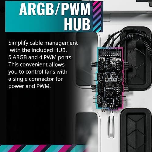 Cooler Master HAF 500 ATX Mid Tower White with Tempered Glass Side Panel and USB 3.2 Gen 2 Type-C USB 3.2 Gen 1 Type-A image