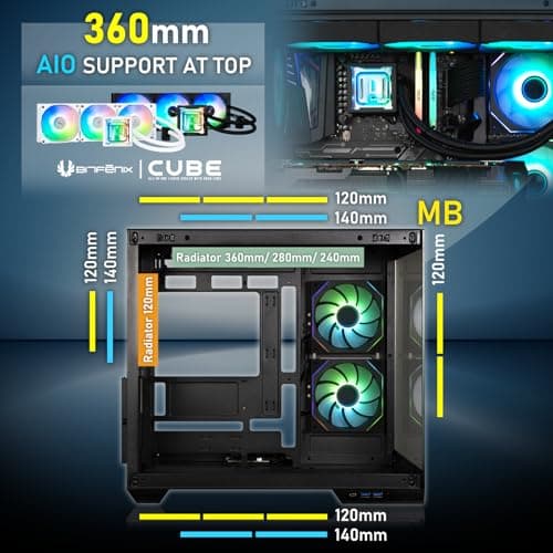 BitFenix TRITON ATX Mid Tower Black with Tempered Glass Side Panel and USB 3.2 Gen 2 Type-C, USB 3.2 Gen 1 Type-A image