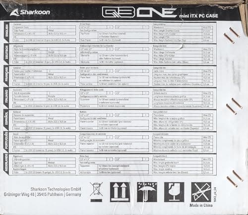 SHARKOON QB ONE Mini-ITX Desktop Black with Mesh Side Panel and USB 3.2 Gen 1 Type-A, USB 2.0 Type-A Front Panel image