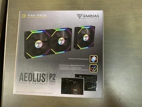 GAMDIAS AEOLUS P2 120mm Black Addressable RGB PWM 74.97 CFM 3-Pack image