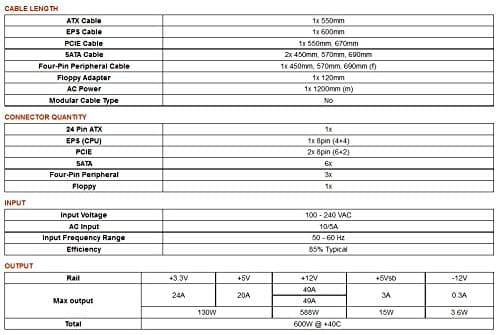EVGA 600 B1 600W Non-Modular 80+ Bronze Certified image