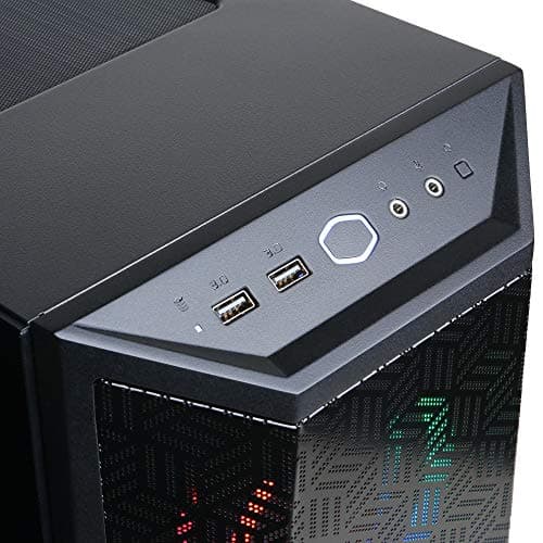 CyberPowerPC MASTERBOX NR640 ATX Mid Tower Black with Tempered Glass Side Panel and USB 3.2 Gen 1 Type-A Front Panel image