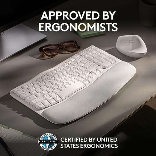 Logitech Wave Keys Bluetooth/Wireless/Wired Ergonomic Keyboard image