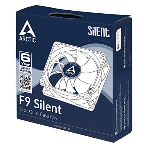 ARCTIC F9 Silent - 92 mm Case Fan, Extra Quiet Motor, Computer, Almost inaudible, Push- or Pull Configuration, Fan Speed: 1000 RPM - Black image