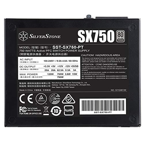 Silverstone SX750-PT Black SFX 750W Fully Modular 80+ Platinum Certified image