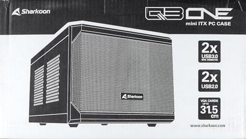 SHARKOON QB ONE Mini-ITX Desktop Black with Mesh Side Panel and USB 3.2 Gen 1 Type-A, USB 2.0 Type-A Front Panel image